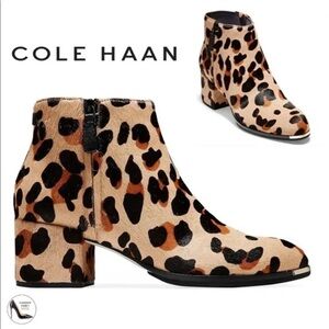 Cole Haan Leopard cheetah print calf hair bootie